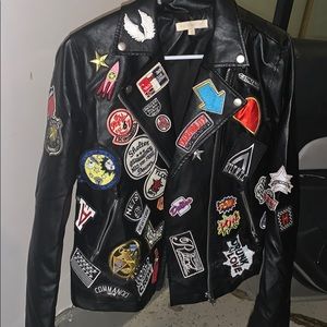 Cute patched boutique leather jacket